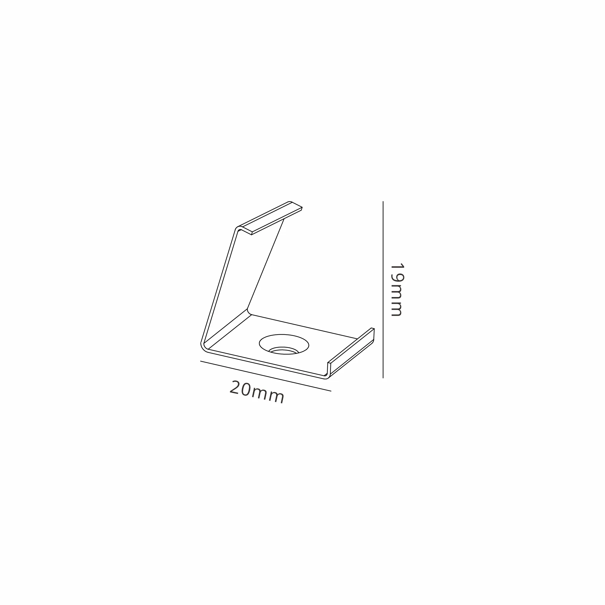 Tiras 18mm x 18mm Transparent PC Corner Profile Fixing Clip With Hole (1pc) for M7417 / M7418 M7419  Mantra Fusion Tiras LED Profile